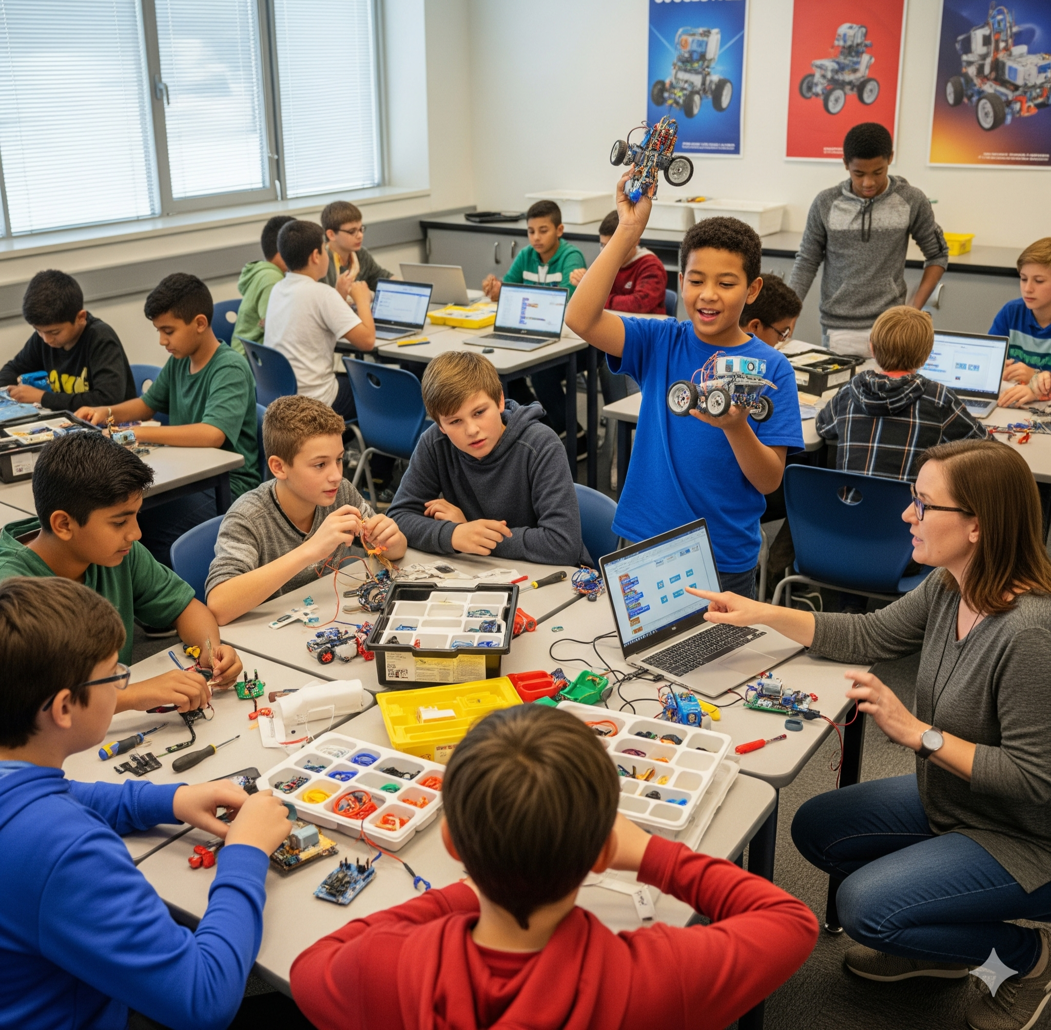 Campers at a STEMatics summer camp