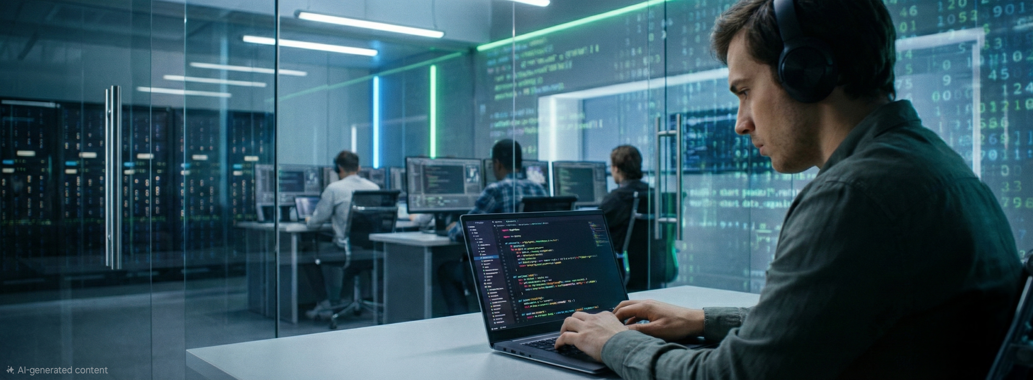 Child writing Python code on a computer